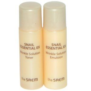 theSAEM Snail Essential EX Wrinkle Solution Toner and Emulsion 2pc Lot